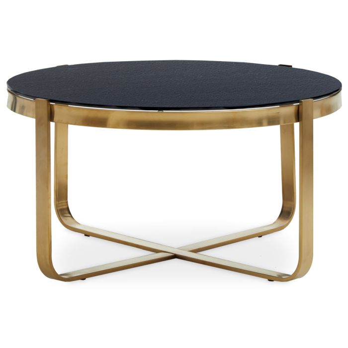 Tempered Glass Top and Brushed Gold Coffee Table
