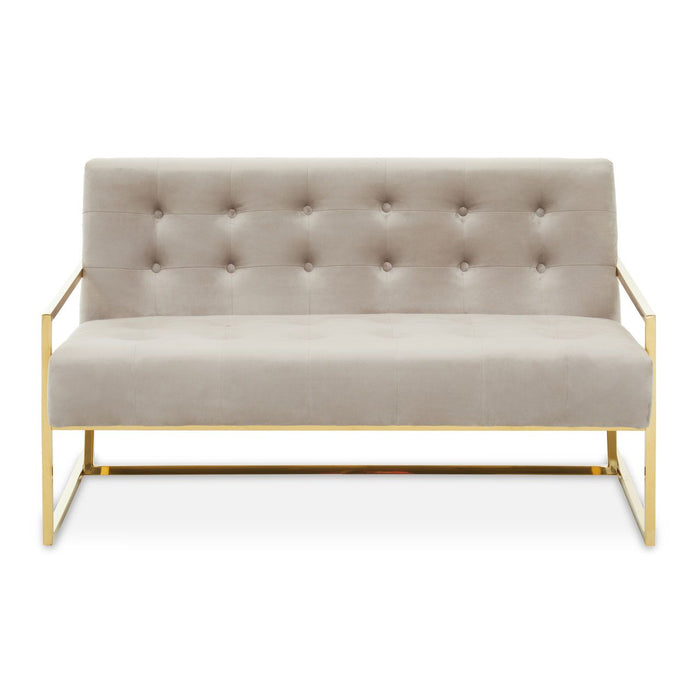 Luxe Velvet and Gold 2 Seater Lounge Sofa