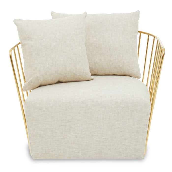 Luxe Fabric and Gold Occasional Chair