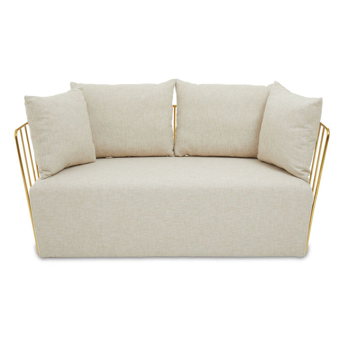 Luxe Fabric and Gold 2 Seater Sofa