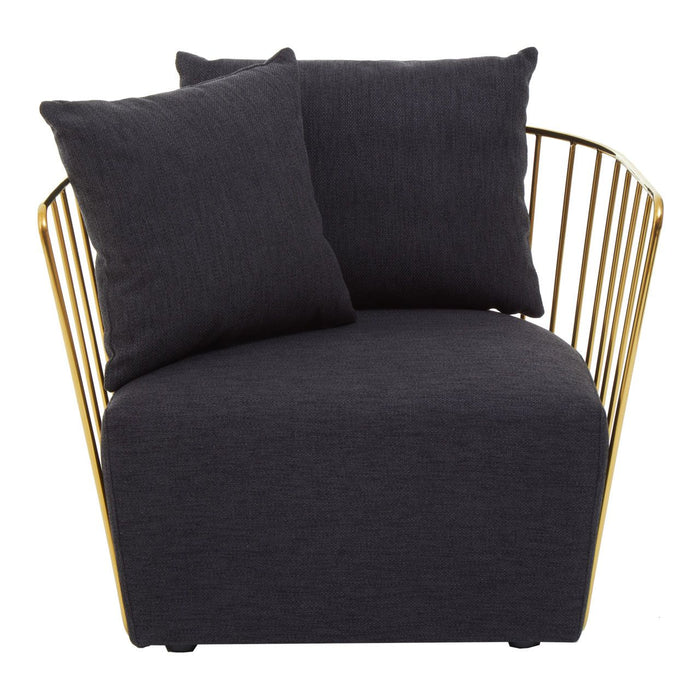 Luxe Fabric and Gold Occasional Chair
