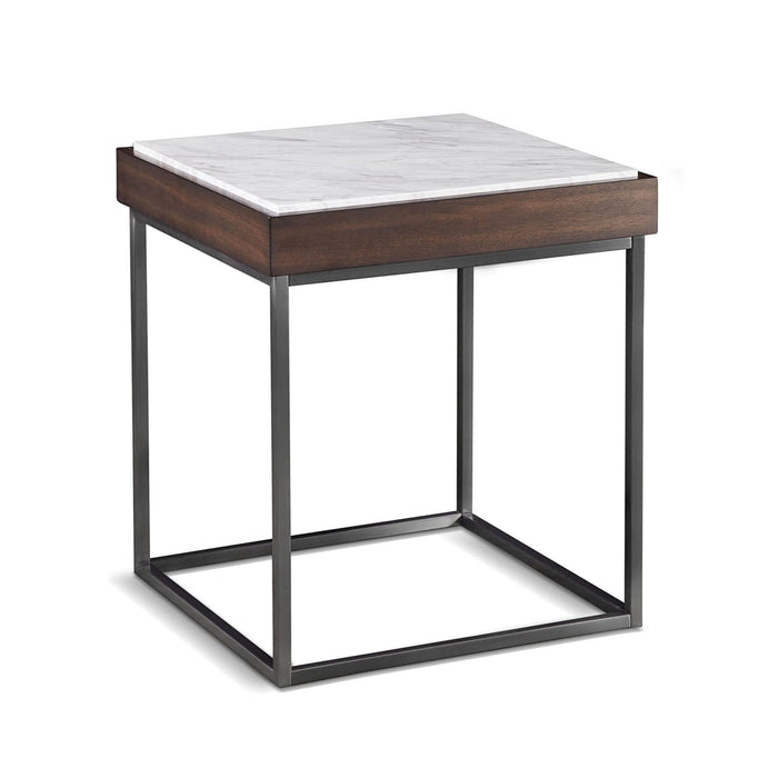 Ennis Walnut End Table with Natural Marble Top