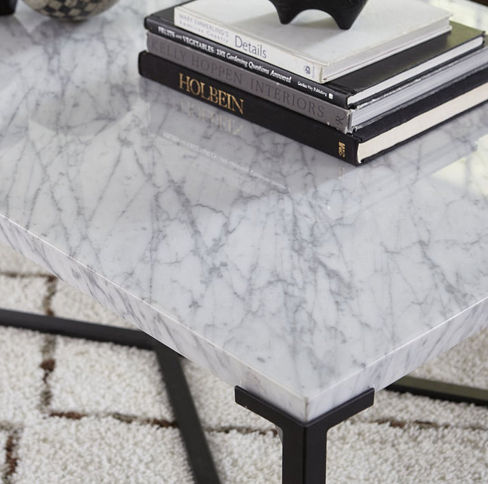 Saxon Coffee Table with Carrara Marble Top