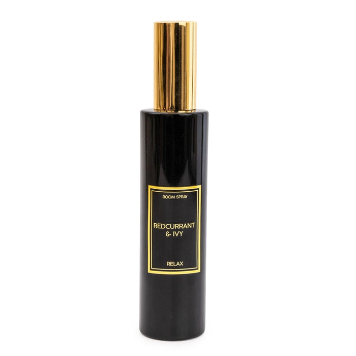 Black & Gold Room Spray - Redcurrant & Ivy 18cm
