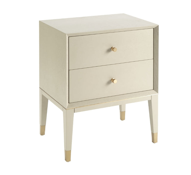 Bayeux Side Table Ceramic Grey and Brass