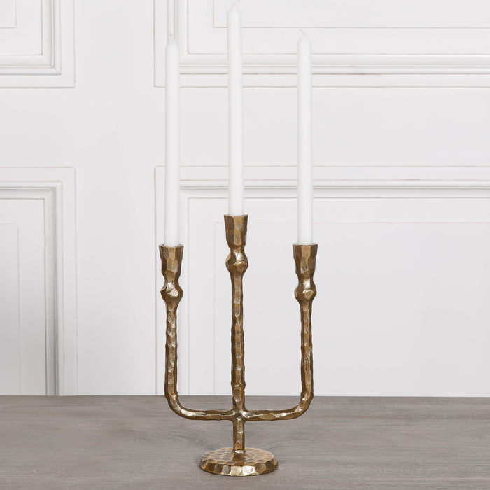 Brass Plated Candle Holder 35cm