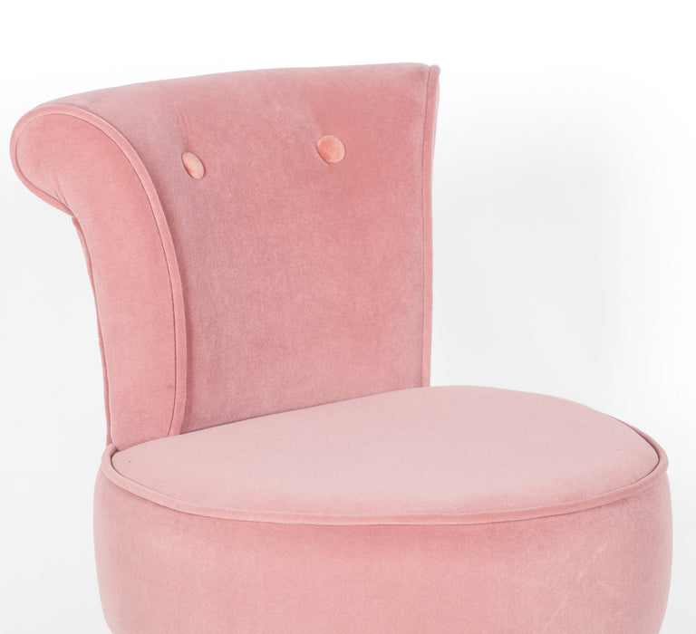 Pink Velvet Bedroom Chair with Gold Legs - Modern Home Interiors