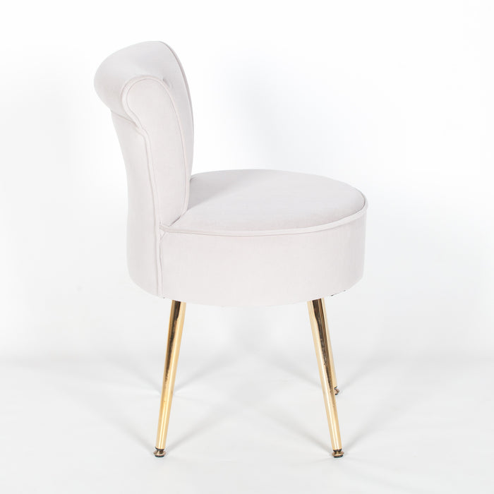 Grey Velvet Bedroom Chair with Gold Legs - Modern Home Interiors