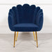 Deco Blue Velvet Accent/ Dining Chair with Gold Legs - Modern Home Interiors