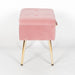 Chic Pink Suitcase Stool with Gold Legs - Modern Home Interiors