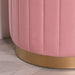 Deco Pink Upholstered Marble Dressing Table with Gold Legs - Modern Home Interiors
