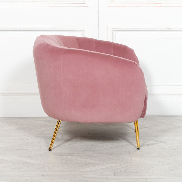 Pink Velvet Armchair with Gold Legs - Modern Home Interiors