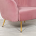 Pink Velvet Armchair with Gold Legs - Modern Home Interiors