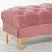 Pink Velvet Buttoned Ottoman Stool with Gold Legs - Modern Home Interiors