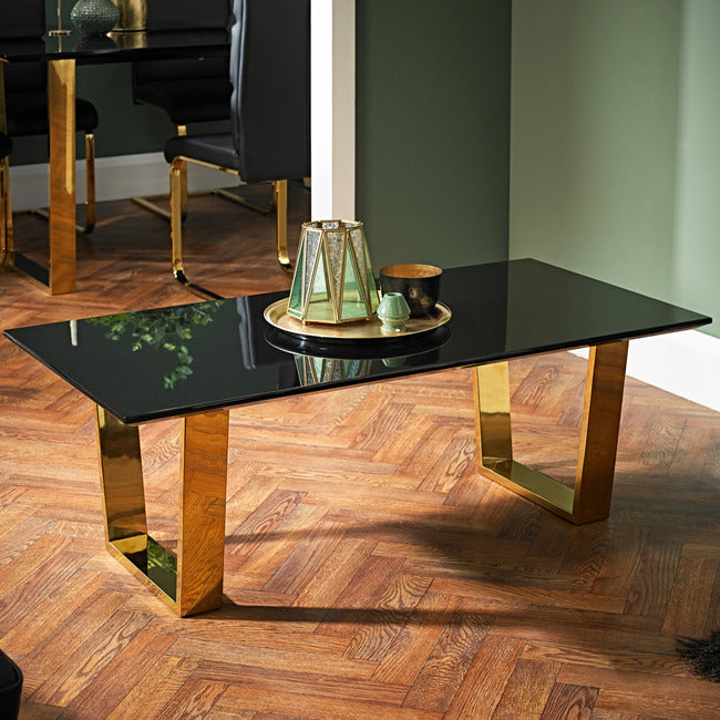 Antibes Black Gloss and Gold Coffee Table