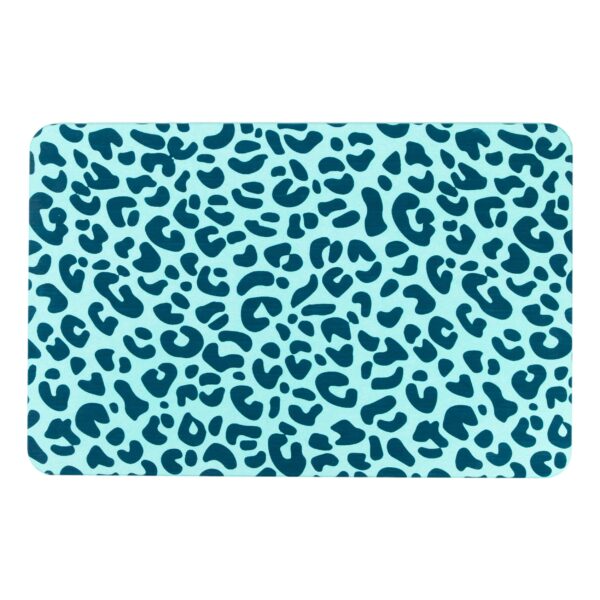 Artsy Mats Blue Leopard Print Aqua Blue Stone Non Slip Bath Mat - Touch Dry