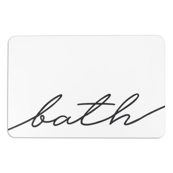 Artsy Mats Bath Scribble White Stone Non Slip Bath Mat - Touch Dry