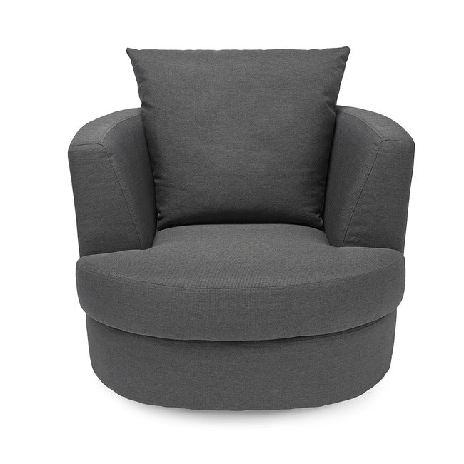 Grey Linen Bliss Swivel Chair