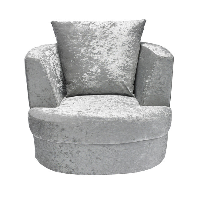 Crushed Silver Bliss Swivel Chair