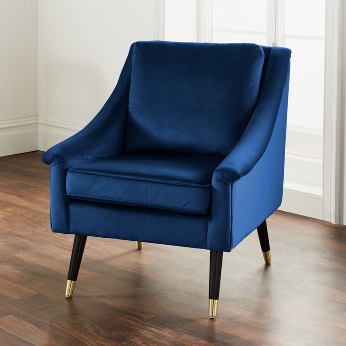 Martina Blue Velvet Armchair - Modern Home Interiors