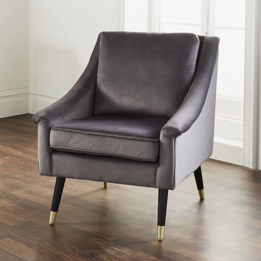 Martina Grey Velvet Armchair - Modern Home Interiors