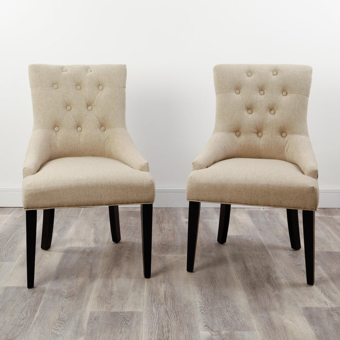 Cheshire Beige Textured Fabric Dining Chairs (Set of 2) - Modern Home Interiors