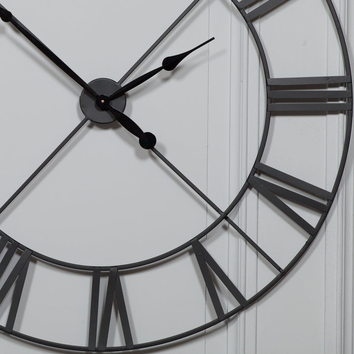 Extra Large 110cm Black Metal Wall Clock