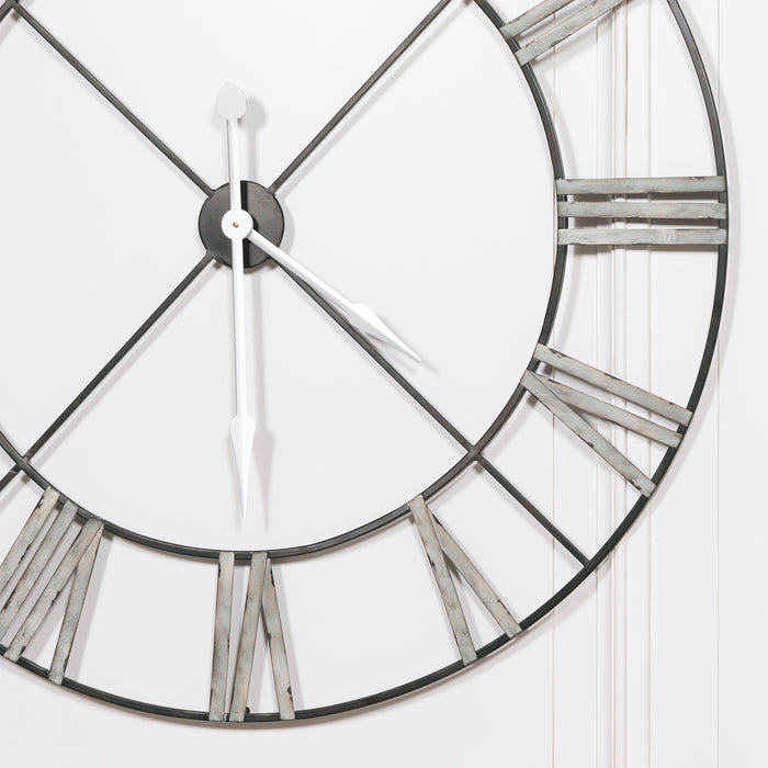 Extra Large 110cm Vintage Metal Wall Clock
