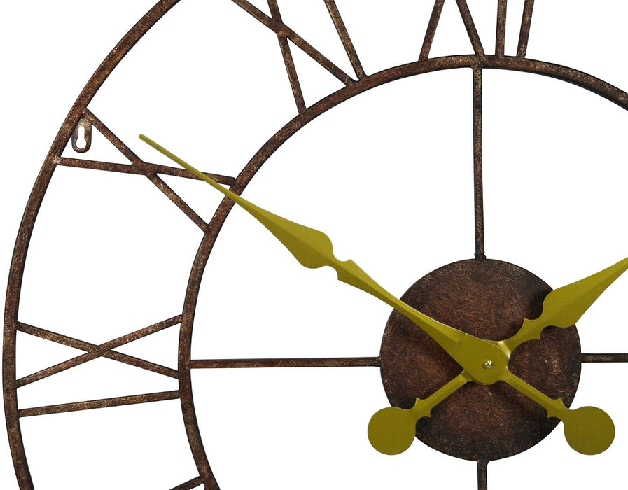 Rustic Metal 76cm Wall Clock with Gold Hands