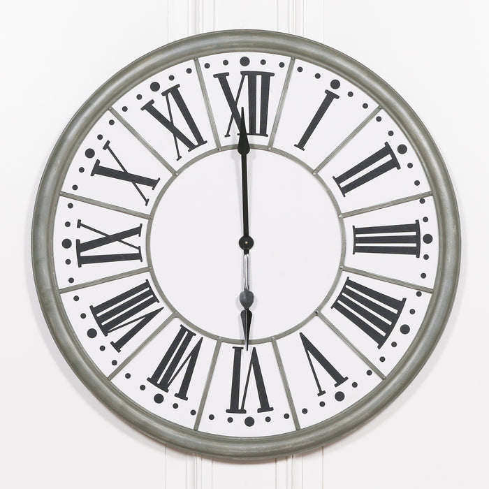 Zinc Effect Wall Clock 109cm