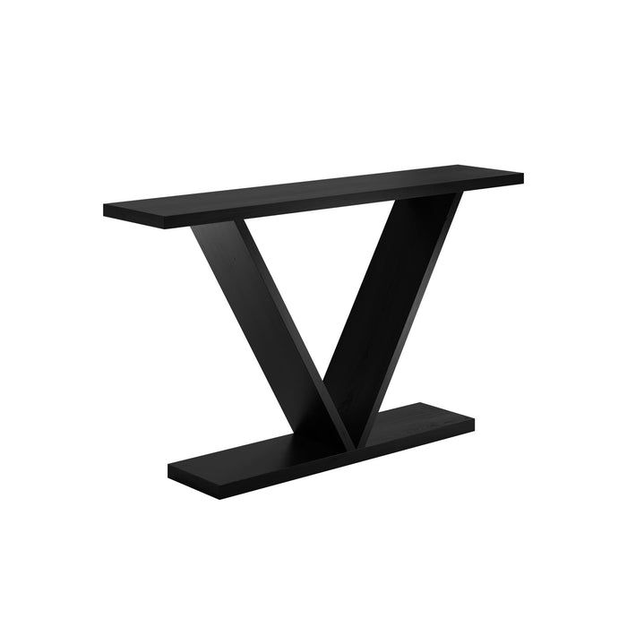 Five Oak Veneer Console Table - Black