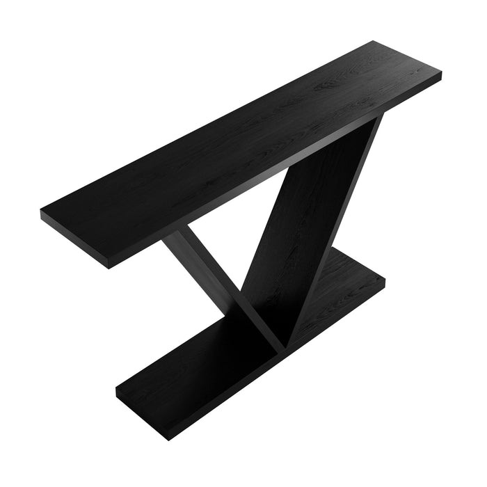Five Oak Veneer Console Table - Black