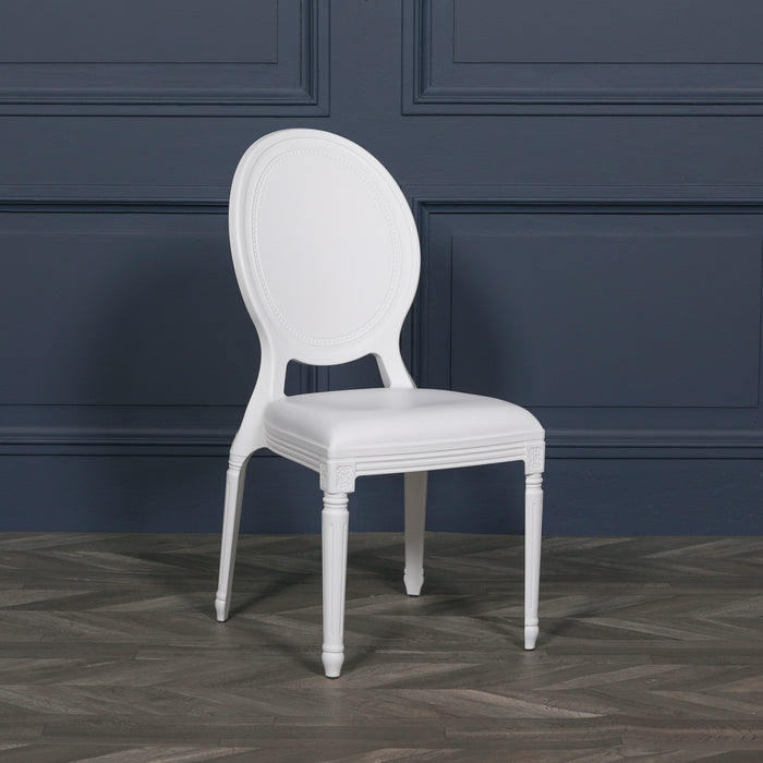 White Louis Carved Chair