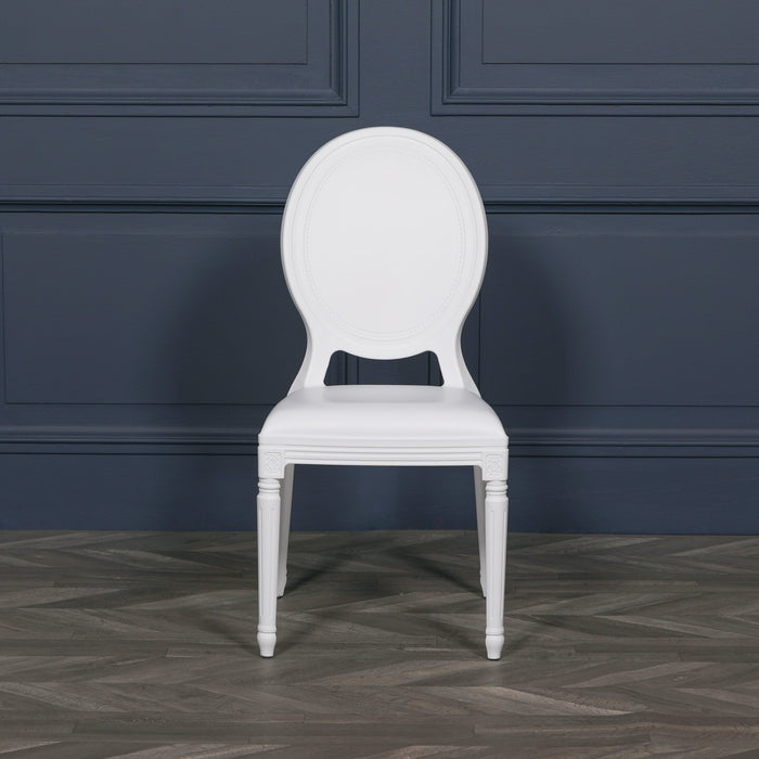White Louis Carved Chair