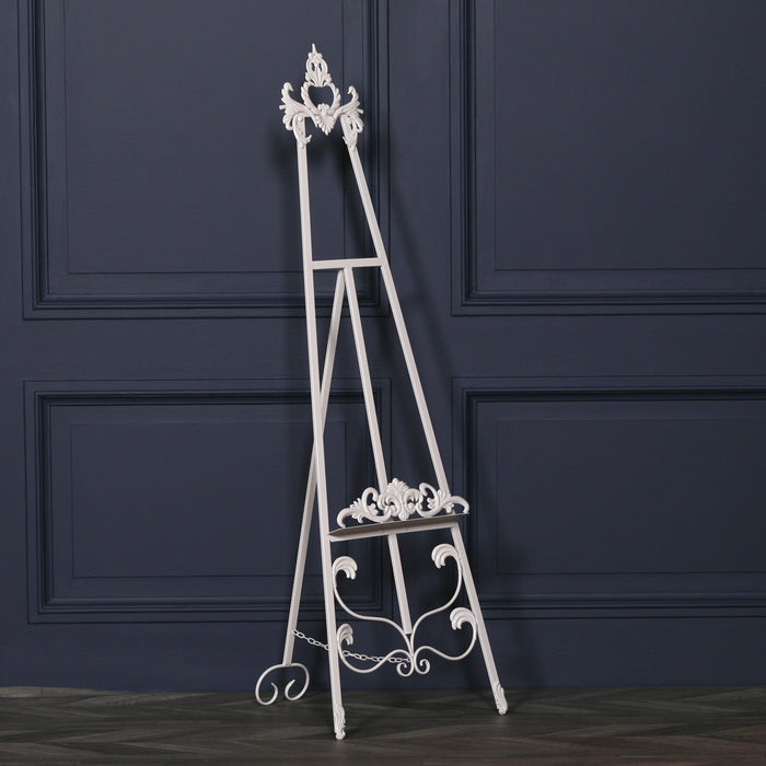 Antiqued French Style Cream Metal Easel - 165cm - Modern Home Interiors