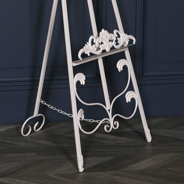 Antiqued French Style Cream Metal Easel - 165cm - Modern Home Interiors