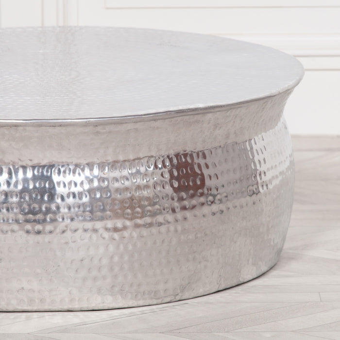 Aluminium Silver Round Coffee Table