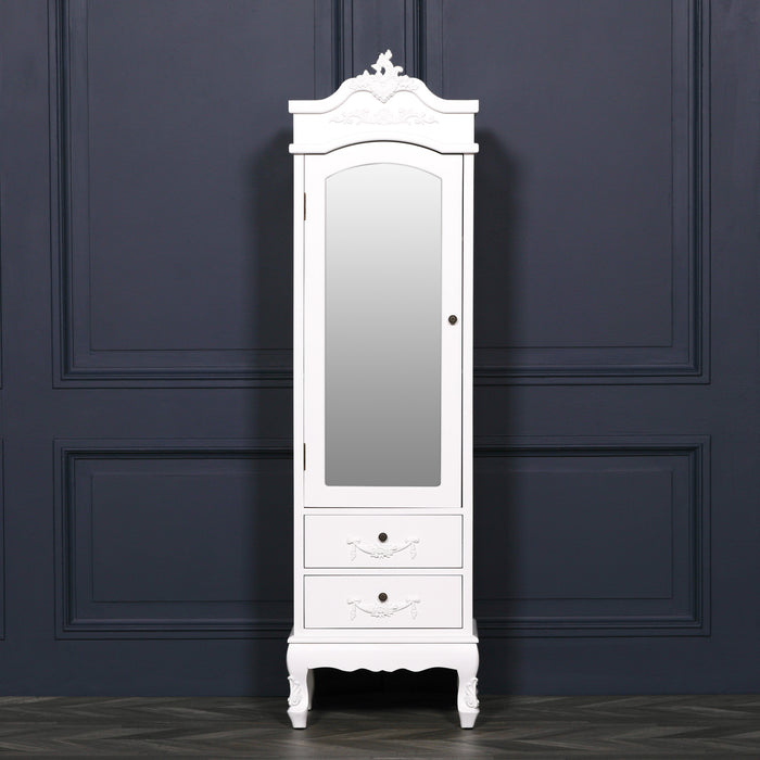 French White Armoire with Drawers H188cm