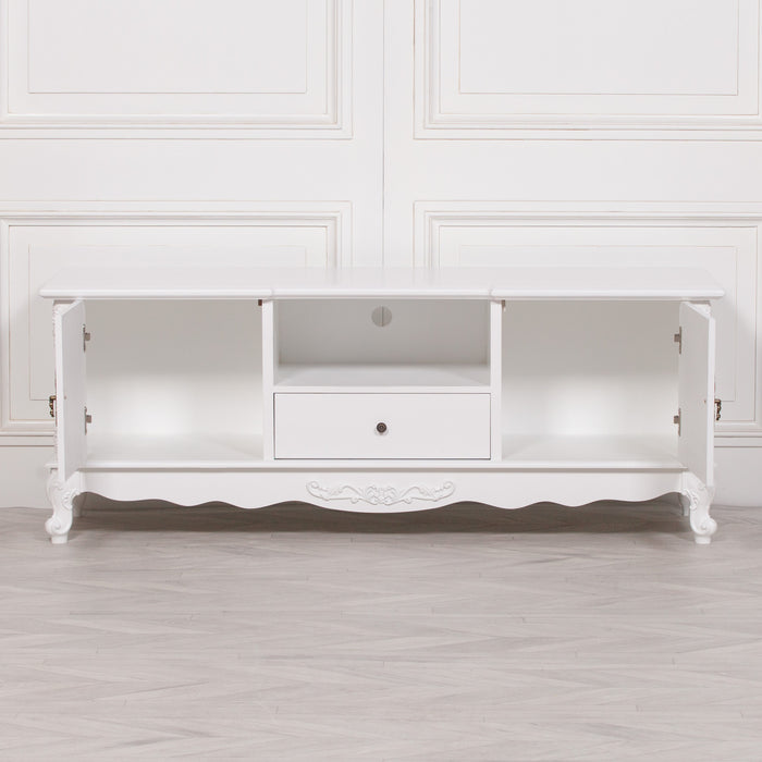 French White Large Cabinet TV Unit 157cm