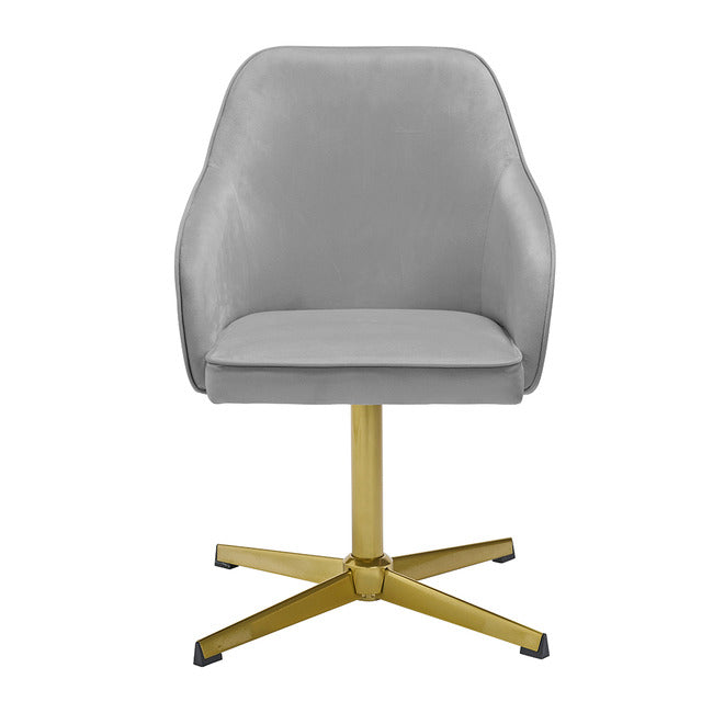 Felix Grey Velvet Office Chair with Gold Legs