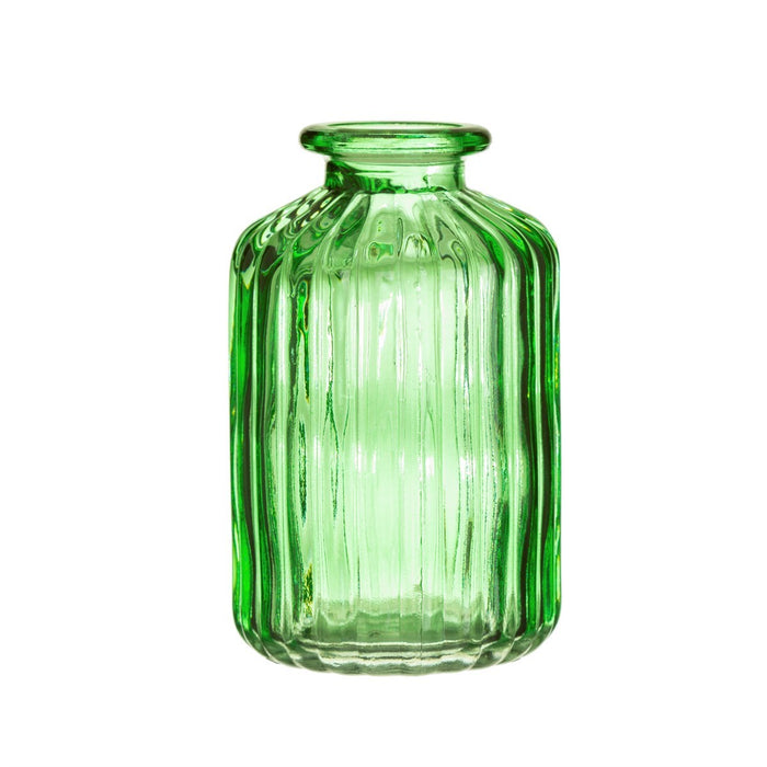 Set Of 3 Glass Bud Vases - Green
