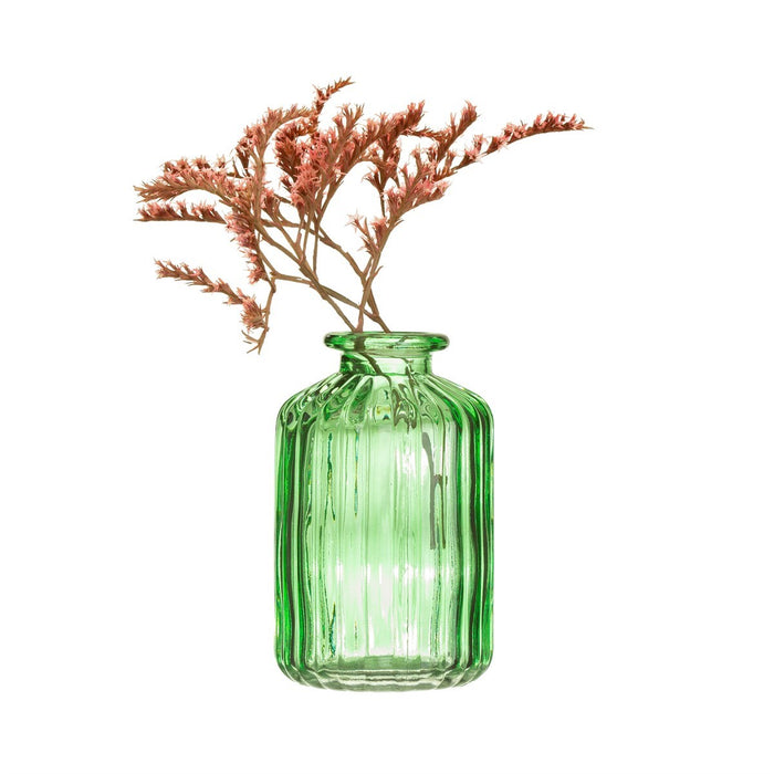 Set Of 3 Glass Bud Vases - Green