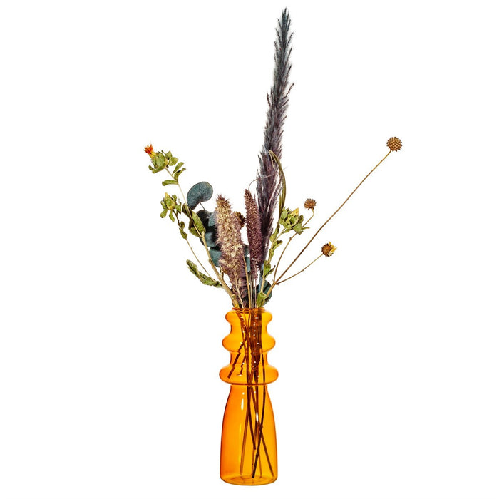 Orange Ripple Borosilicate Glass Vase