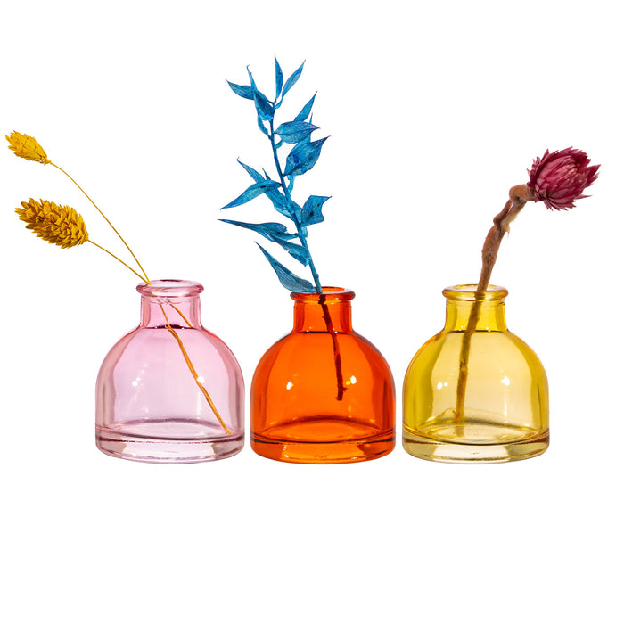 Warm Toned Mini Bud Vases - Set Of 3