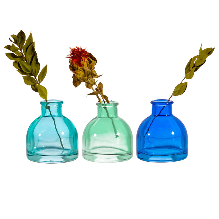 Cool Toned Mini Bud Vases - Set Of 3