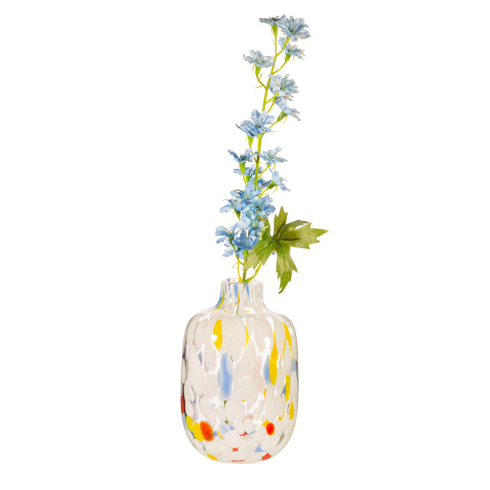 Small Multicoloured Speckled Glass Vase