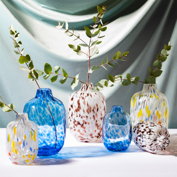 Large Multicoloured Speckled Glass Vase