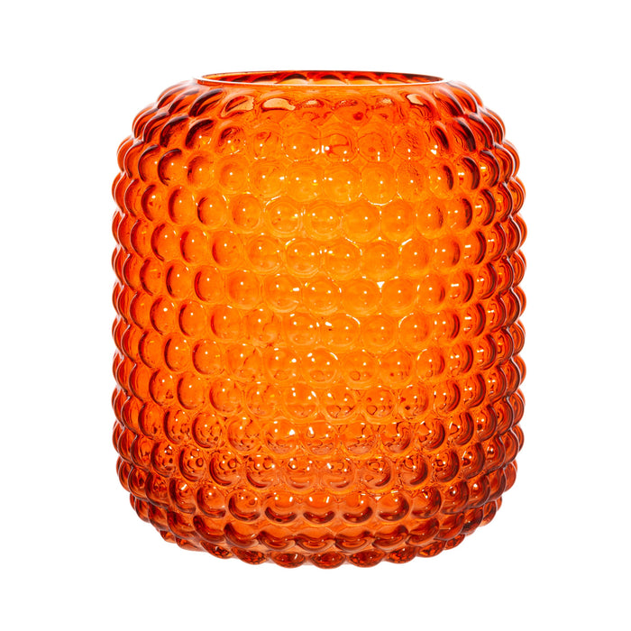 Glass Bobble Vase - Amber/Orange