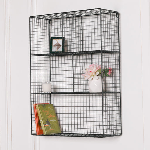 Black Wire 5 Compartment Wall Shelf - Modern Home Interiors
