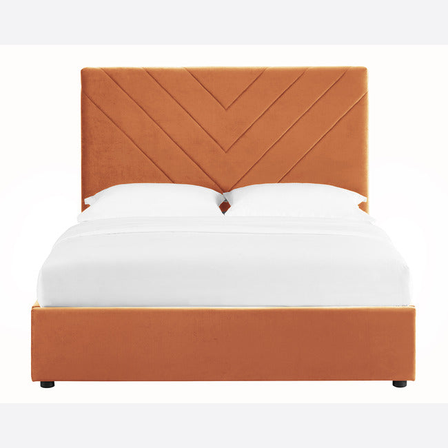 Islington Burnt Orange Velvet Bed Frame
